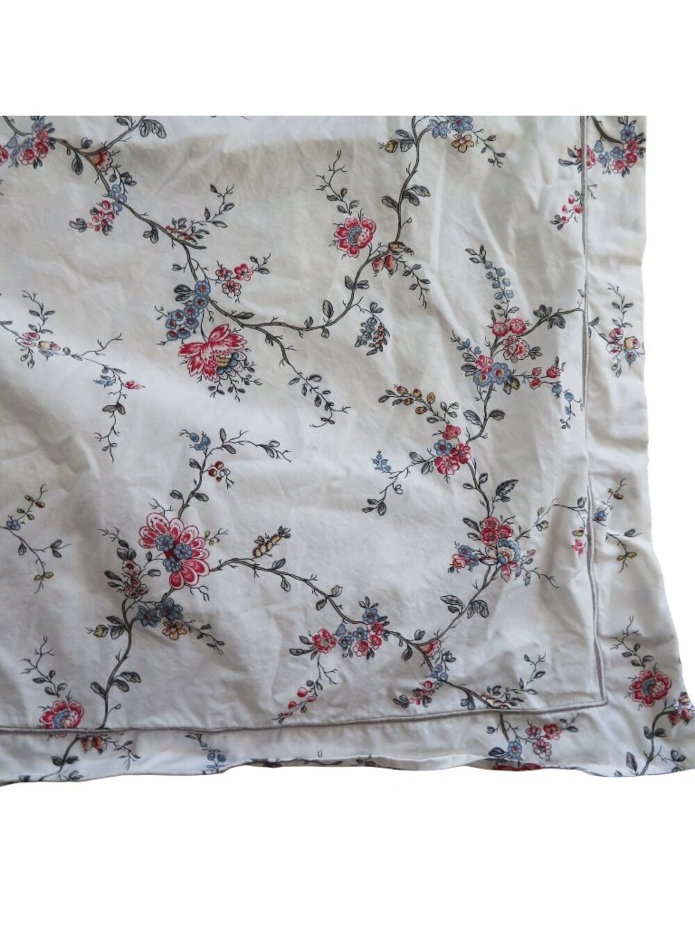 Ikea Stenört Floral Pillow Sham Cover White Multicolor Button Closure 20"x26"